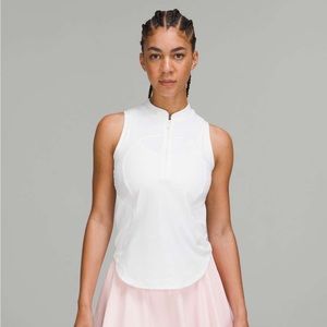 NWT Lululemon Size 4 Front Zip Mock-Neck Tennis Tank Top White